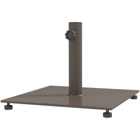 Square Patio Umbrella Base, 29 Lbs Metal Umbrella Stand Base With Adjustable Foot Pads, Heavy Duty Patio Umbrella Holder For 1.51.9 Umbrella Pole (Option: BROWN)