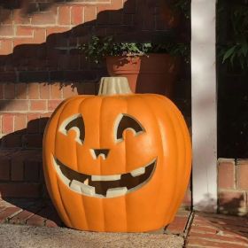 Lantern Halloween Pumpkin Lights- Waterproof Pre-lit Pumpkin Lighted JackoLantern For Halloween Porch, Party, Front Door, Fireplace Indoor And Ou (Option: 21insmileFace)