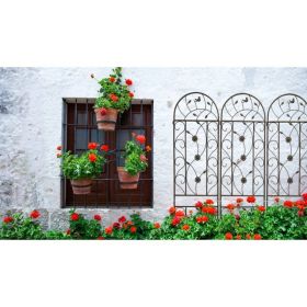 4 Pack Metal Garden Trellis 86.7" X 19.7" Rustproof Trellis For Climbing Plants Outdoor Flower Support Brown (Option: BROWN)